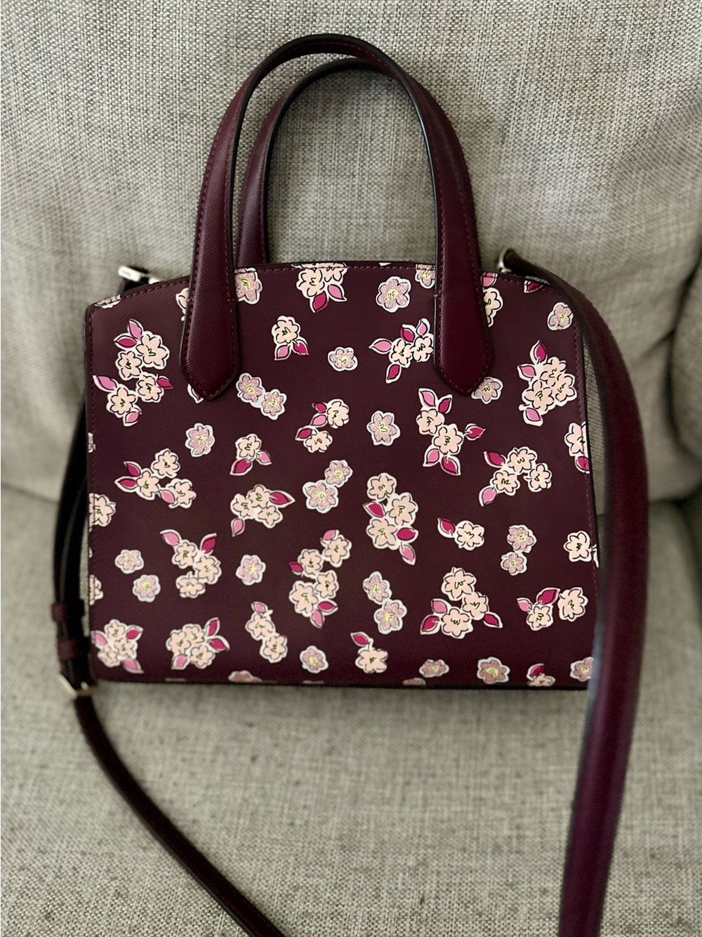 kate spade Burgundy Floral Crossbody Satchel